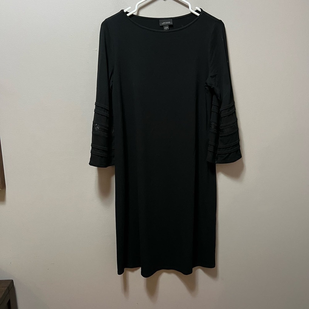J. Jill Wearever Collection Black 3/4 Flare Sleeve Knit Dress size XS